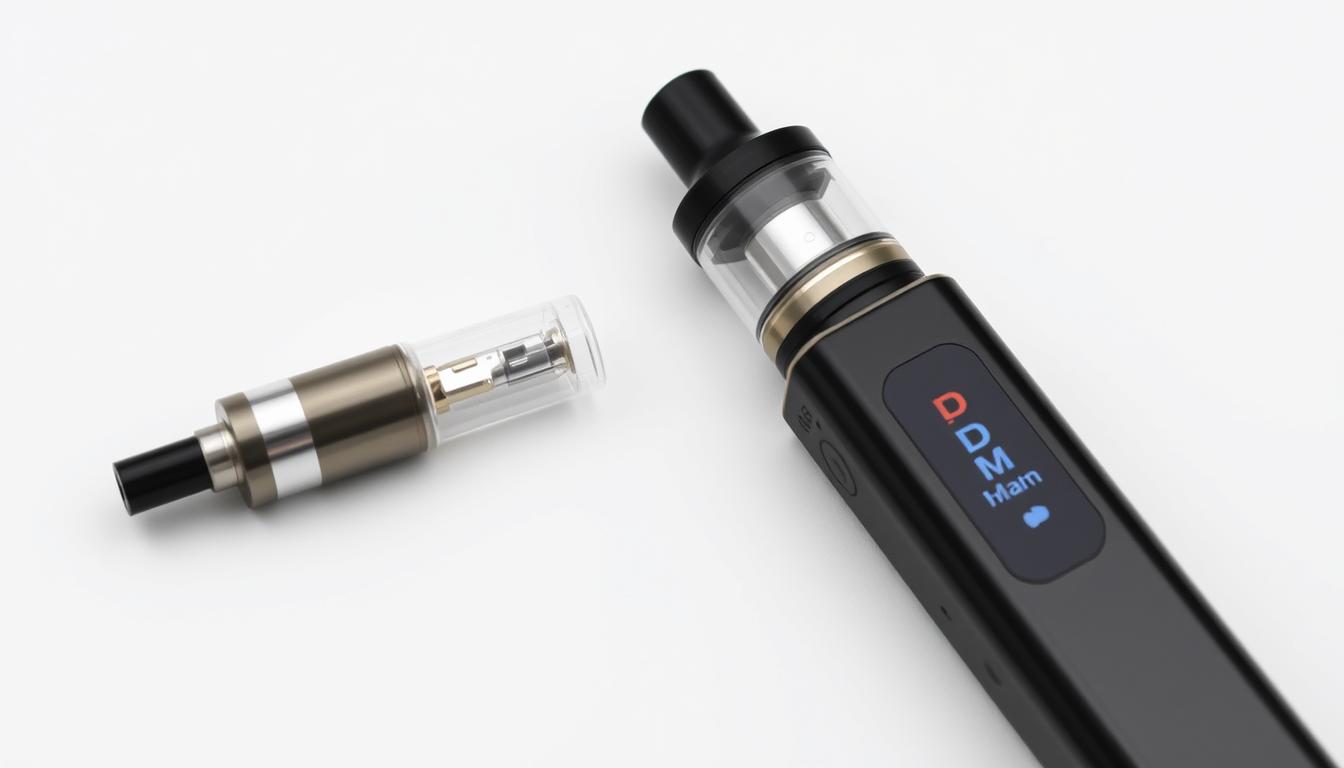 DMT cart and vape pen components showing cartridge and battery